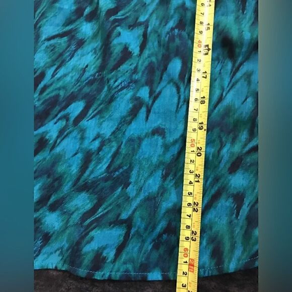 Express Women's 3/4 Sleeve Blue Swirled Pattern Semi Sheer Top Shirt - Size S - Picture 3 of 8